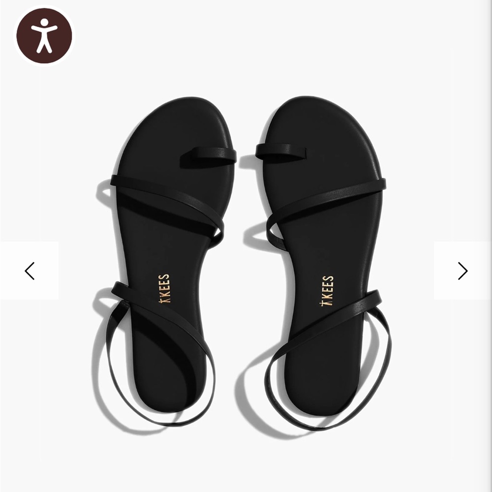 Tkees Mia Napa Flat Sandal in BLACK NWT